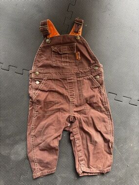 Gymboree Brown Kids Overalls with Orange Trim